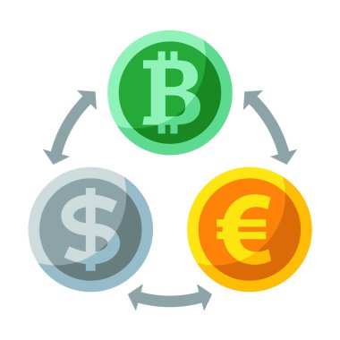 Temel Rgbcurrency ve cryptocurrency düz simgesi, altın BI değişimi