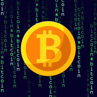 Cryptocurrency düz simgesi, bitcoin sembolü