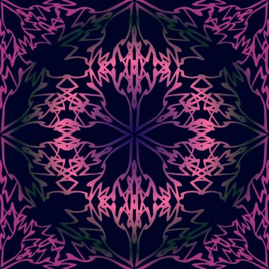 Mandala ve çiçek elemanları zarif seamless modeli