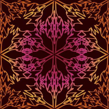 Mandala ve çiçek elemanları zarif seamless modeli