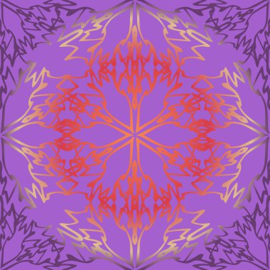 Mandala ve çiçek elemanları zarif seamless modeli