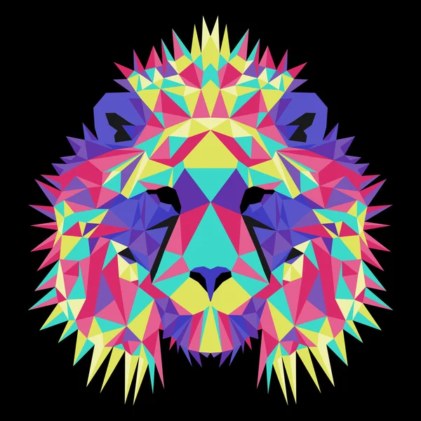 Beau lion géométrique — Image vectorielle