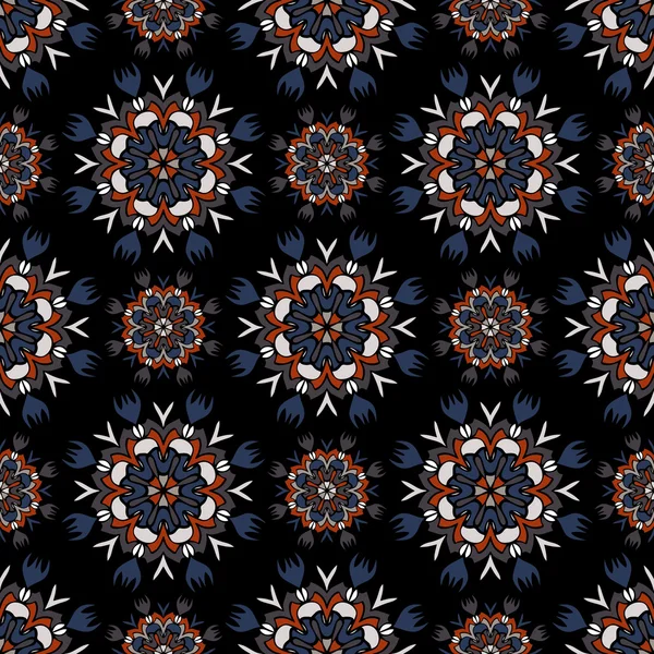 Mandala ve çiçek elemanları zarif seamless modeli