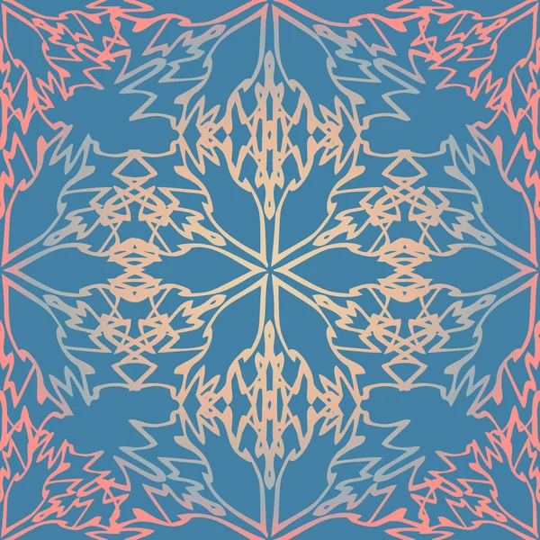 Patrón elegante sin costuras con Mandala y elementos florales — Vector de stock