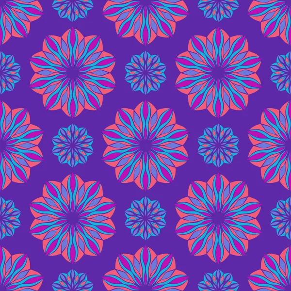 Élégant Motif Sans Couture Avec Des Éléments Floraux Mandala Jolie — Image vectorielle