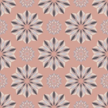 Çiçekli ve Mandala elementli zarif, pürüzsüz bir desen. Güzel el çizimi çizimi.