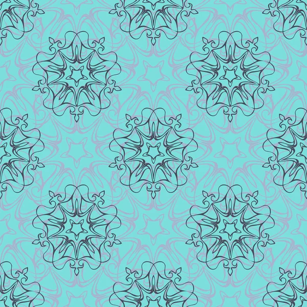 Elegante Patrón Sin Costuras Con Elementos Florales Mandala Niza Ilustración — Vector de stock