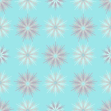 Çiçek ile zarif Dikişsiz desen ve Mandala öğeleri. Güzel çizilmiş vektör çizim