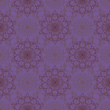 Çiçek ile zarif Dikişsiz desen ve Mandala öğeleri. Güzel çizilmiş vektör çizim