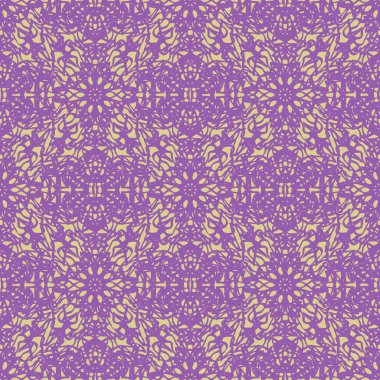 Çiçek ile zarif Dikişsiz desen ve Mandala öğeleri