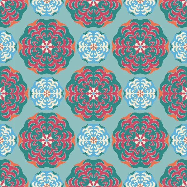 Elegante Patrón Sin Costuras Con Elementos Florales Mandala Niza Ilustración — Vector de stock