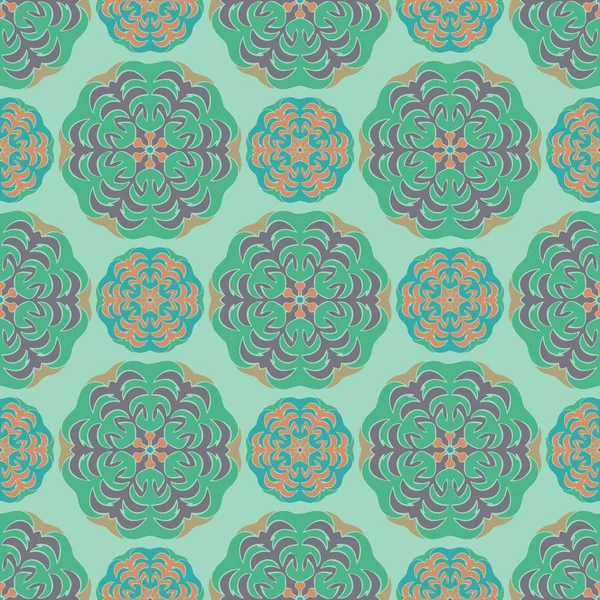 Elegante Patrón Sin Costuras Con Elementos Florales Mandala Niza Ilustración — Vector de stock