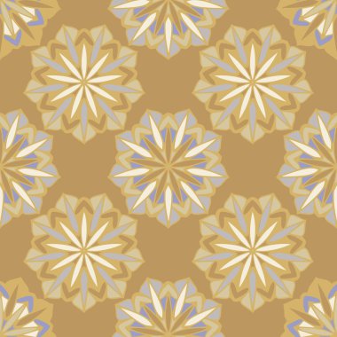 Çiçek ile zarif Dikişsiz desen ve Mandala öğeleri