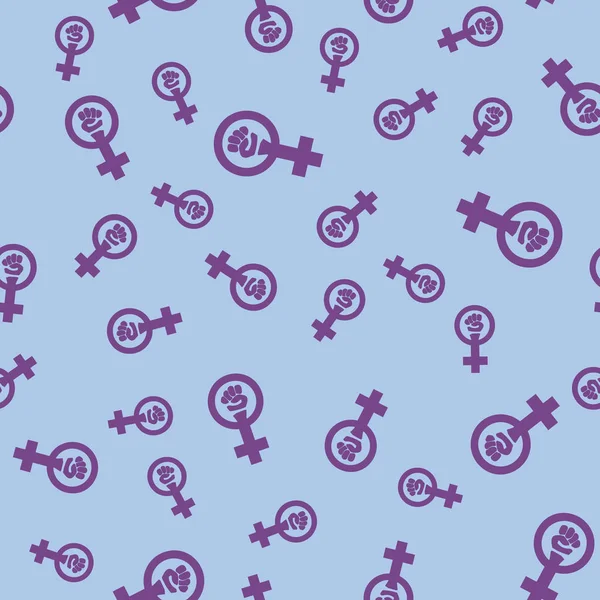Light Blue Purple Colorful Venus Mirror Feminism Seamless Pattern Vector — Stock Vector