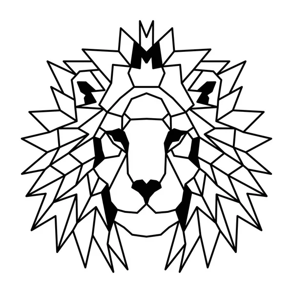 Low Polygonal Portrait Lion Nice Vector Graphic Illustration Eps — Stock Vector