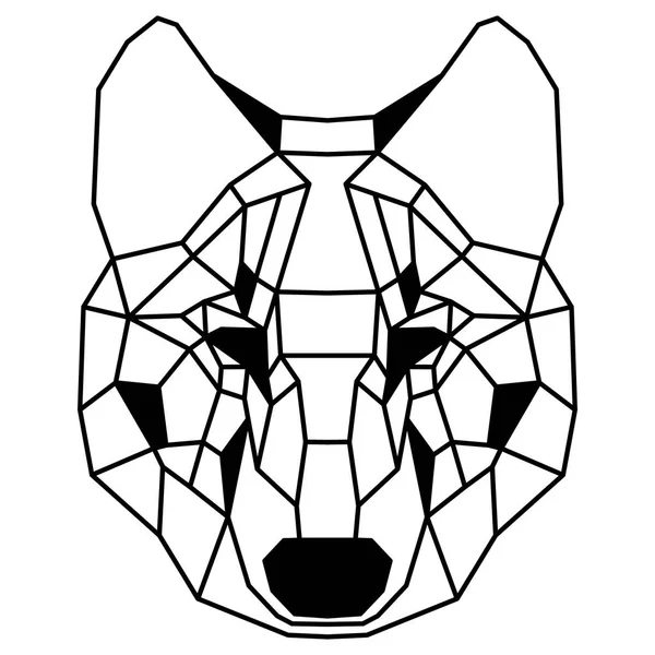 Bir kurt düşük poligon portresi. Güzel vektör grafik illüstrasyon Eps 8