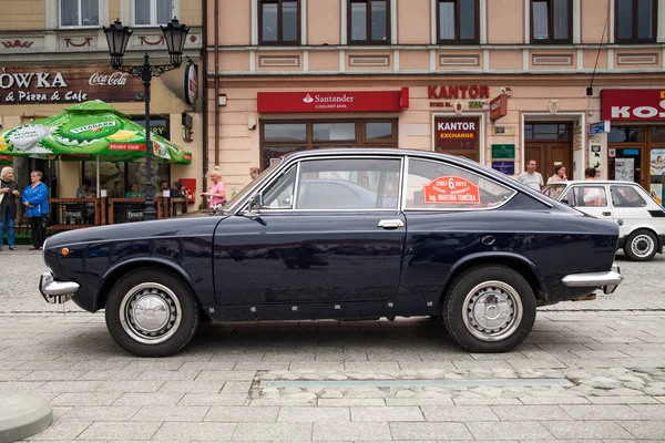 Fiat sport 850, side view, retro design car. Exhibition of vinta