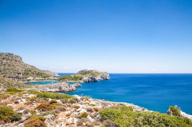 Sahilden sahile Faliraki, Yunanistan Rodos Adası.