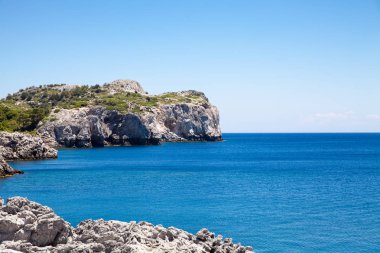Sahilden sahile Faliraki, Yunanistan Rodos Adası.