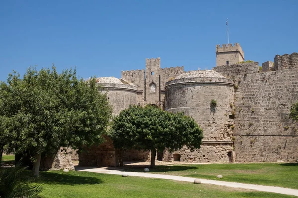 Rhodos Griekenland Mei 2018 Ruïnes Van Muren Van Het Kasteel — Stockfoto