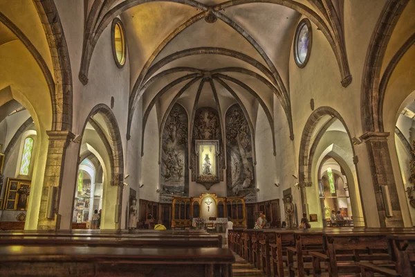 Tossa Mar España Junio 2018 Iglesia Interior Sant Vicenc Tossa —  Fotos de Stock