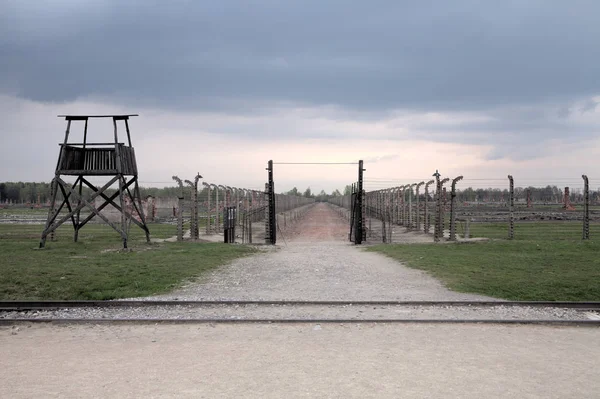 Auschwitz Birkenau Polonya Şubat 2019 Toplama Kampı Ana Kapısı Vagon — Stok fotoğraf