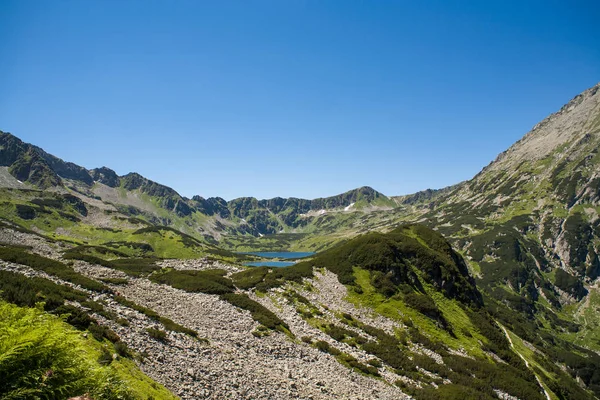 Montanhas Tatras Vale Cinco Lagoas Vista Sobre Montanhas Dois Lagos — Fotografia de Stock