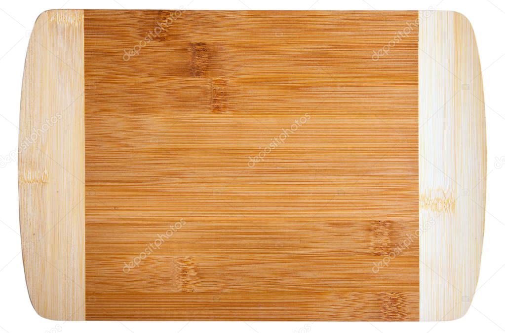 Empty smooth cutting board. Wooden kitchen board.