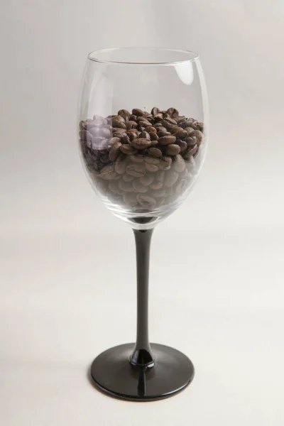 Coffee Beans Wine Glass — Stock Photo, Image