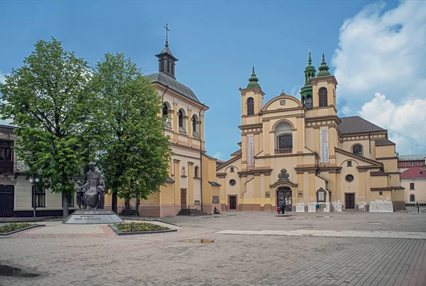 Iwano-Frankiwsk, Ukrajina, kostel Panny Marie, i římsko-katolická katedrála postavená v Xvii století. — Stock fotografie