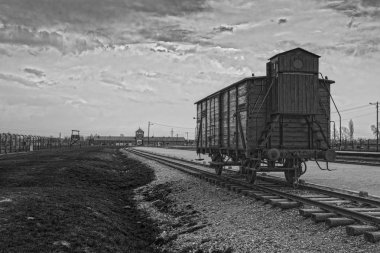 Toplama kampı ana kapısı. Vagon taşıma
