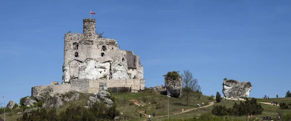 Ruinerna Slottet Mirow Bredvid Castel Bobolice Slottet Den Byn Mirow — Stockfoto