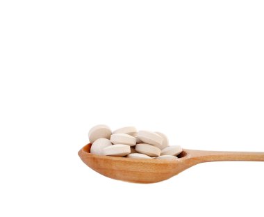 Beyaz tabletler kukla plasebo ilaç izole.