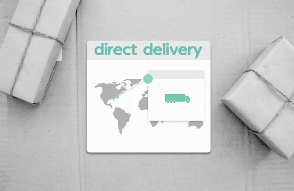 Direct delivery. Mock up backgrounde. — Stock Photo, Image
