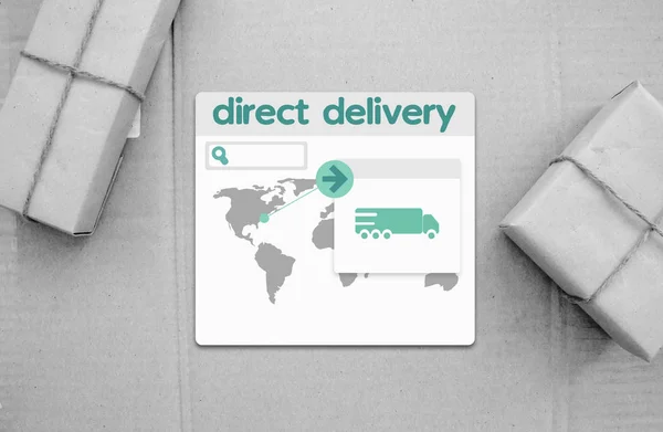 Direct delivery. Mock up backgrounde. — Stock Photo, Image