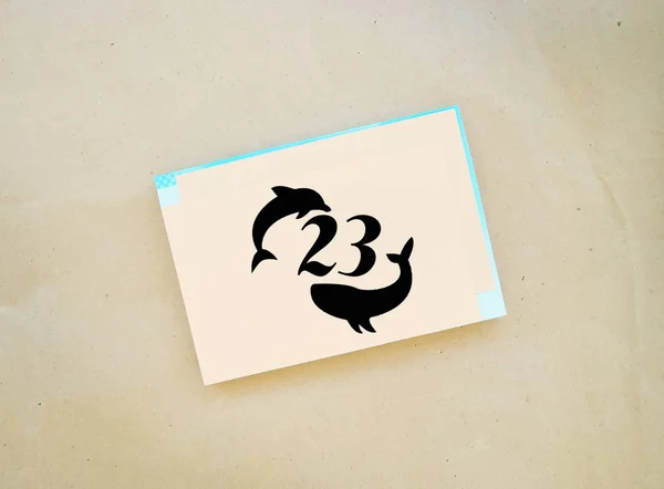 Dia Mundial do Golfinho Baleia emblem.Calendar dia 23 de julho — Fotografia de Stock