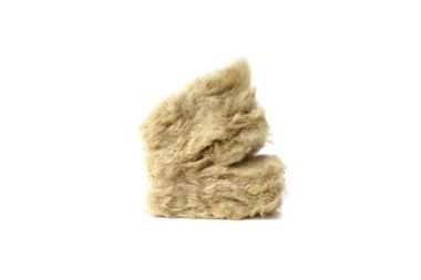 Mineral yün izolasyon için. Fiberglas beyaz izole.