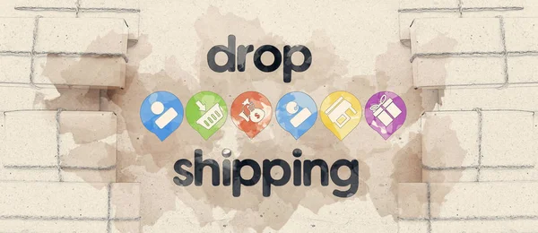 Dropshipping Works. Direct delivery. — Stock Photo, Image