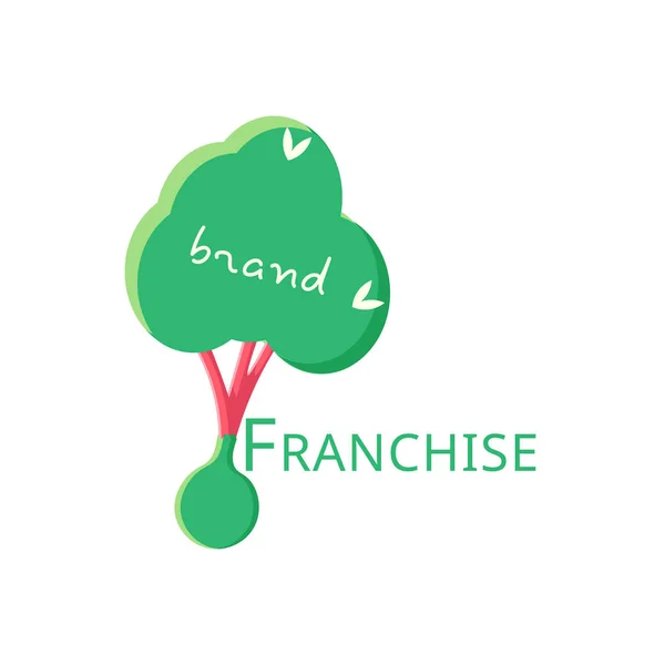 Logo vectoriel franchise en design plat. L'arbre est prêt pour la plantation . — Image vectorielle