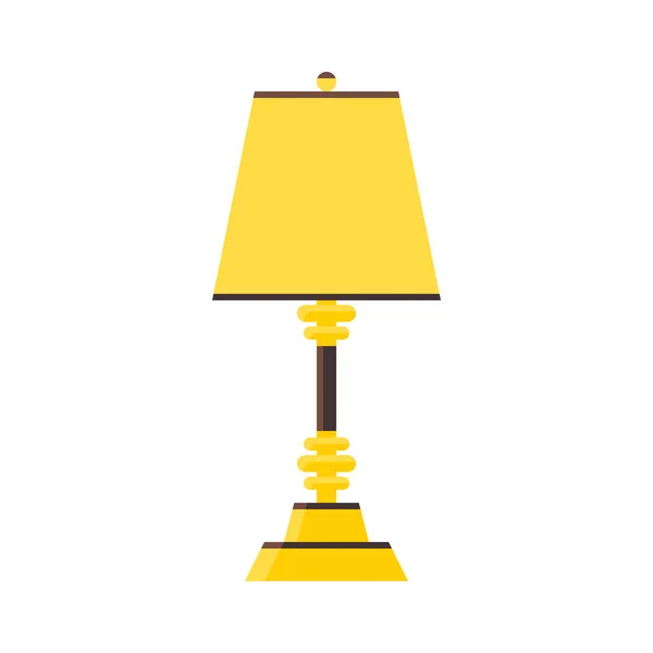 Lampe Vektorstil Flach Gelbe Oder Goldene Farbe Element Der Dekoration — Stockvektor