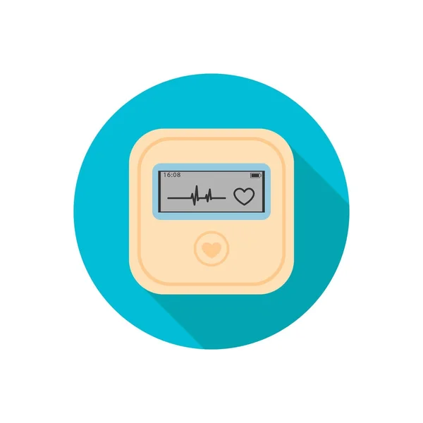 Monitorização diária do ECG. Holter para uso diário. O dispositivo monitora o sangramento do coração. E pode prevenir um ataque cardíaco . — Vetor de Stock