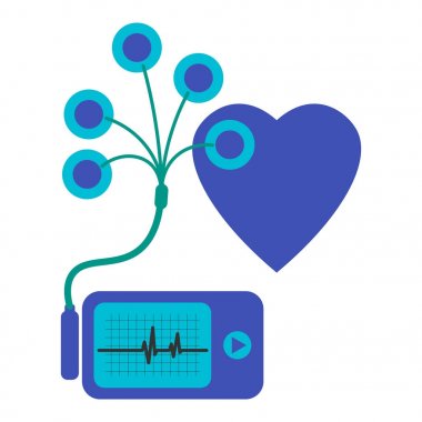 Her gün EKG izleme. Holter günlük kullanım için. Cihazın kalbi kanama izler. Ve kalp krizi engel olabilir