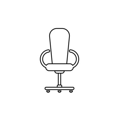 Ofis sandalye hattı. Düz vektör. Siyah ve beyaz tasarım