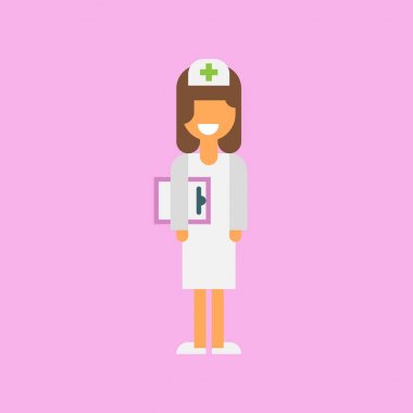 Hastaneden hemşire. Hastane konsept vektör düz.