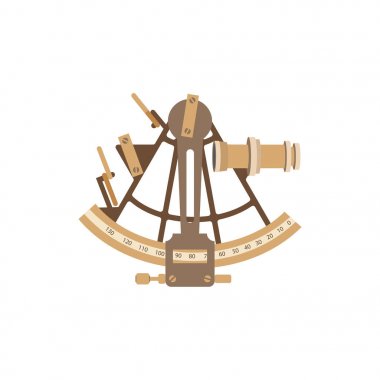 Eski gemi sextant. Düz bir stil vektör çizim