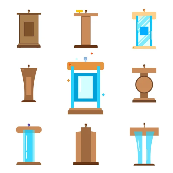 Design vectorial plat în simbol icon lectern — Vector de stoc