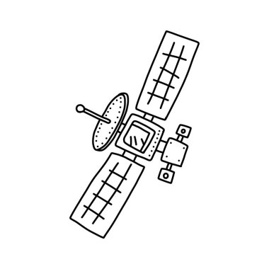 Büyük etiketli uydu bilgi posteri.