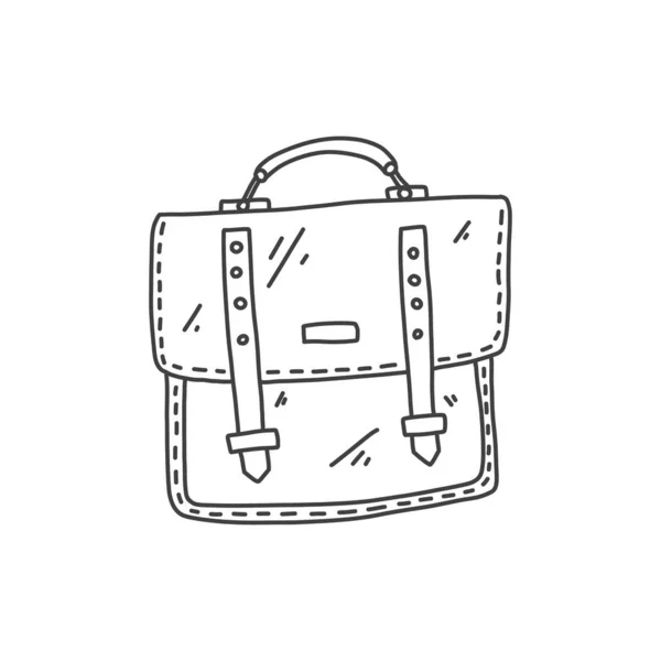 Nice banner briefcase hand drawn sketch case. — ストックベクタ