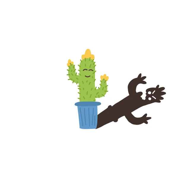 Informační leták malý kvetoucí kaktusový stín. — Stockový vektor