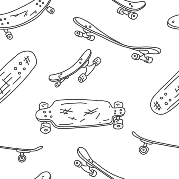 Poster skateboard met de hand getekende skate sketch board. — Stockvector